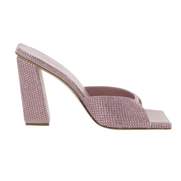 GIA BORGHINI x RHW Rosie sandals pink IT 37 US 7 mule suede rhinestone leather - Picture 4 of 15